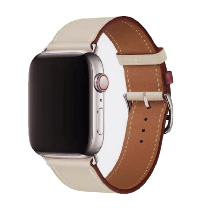 WristCo White Stitch Leather Band