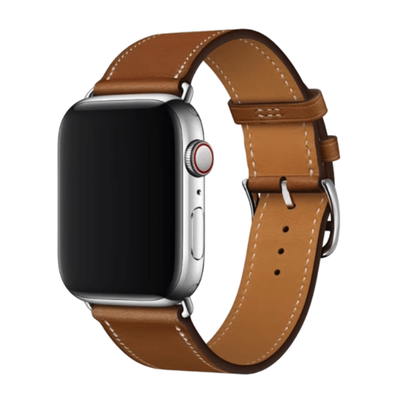 WristCo White Stitch Leather Band