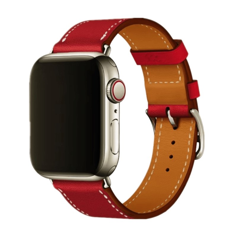 WristCo White Stitch Leather Band