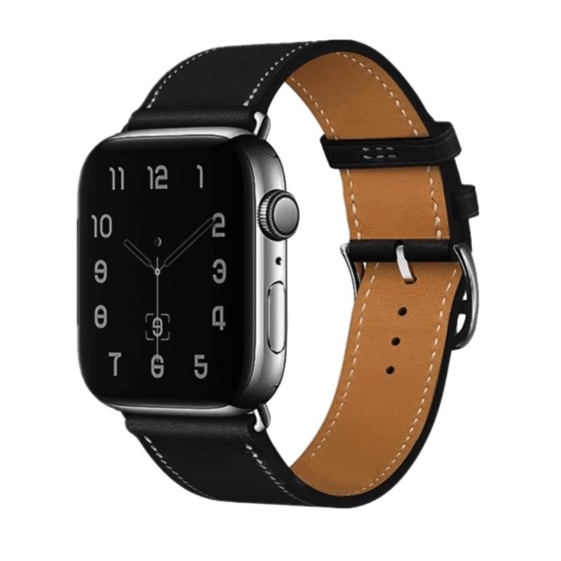 WristCo White Stitch Leather Band