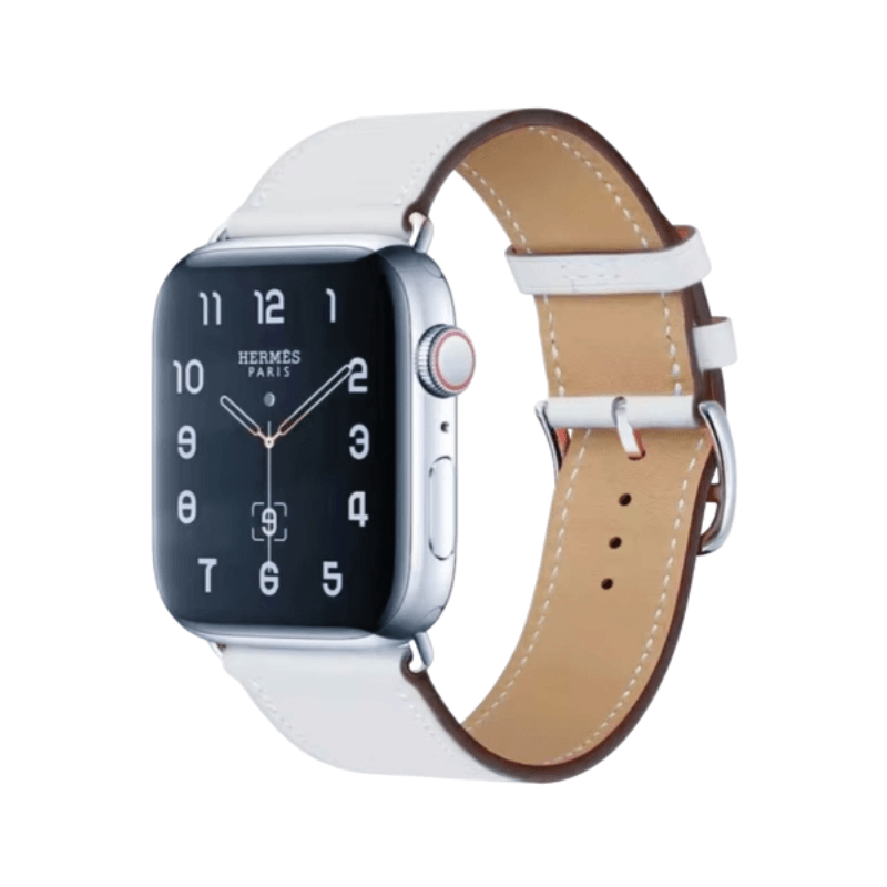 WristCo White Stitch Leather Band
